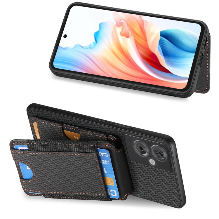 For OPPO Reno7 Pro 5G Carbon Fiber Vertical Flip Wallet Stand Phone Case
