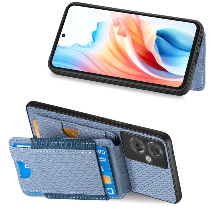 For OPPO A92S Carbon Fiber Vertical Flip Wallet Stand Phone Case