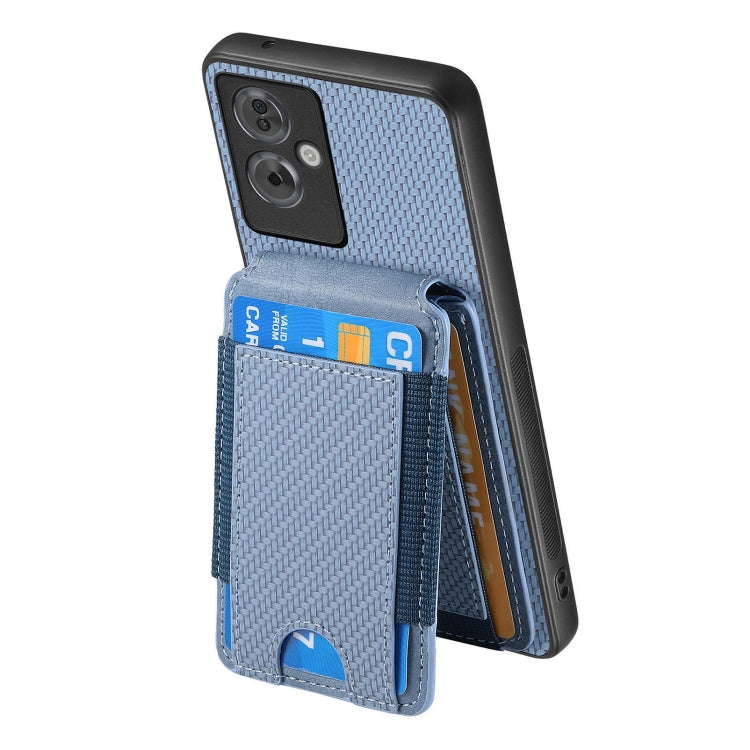 For OPPO A5 Carbon Fiber Vertical Flip Wallet Stand Phone Case