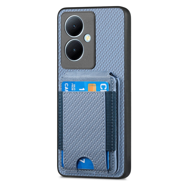 For vivo iQOO Z8X Carbon Fiber Vertical Flip Wallet Stand Phone Case