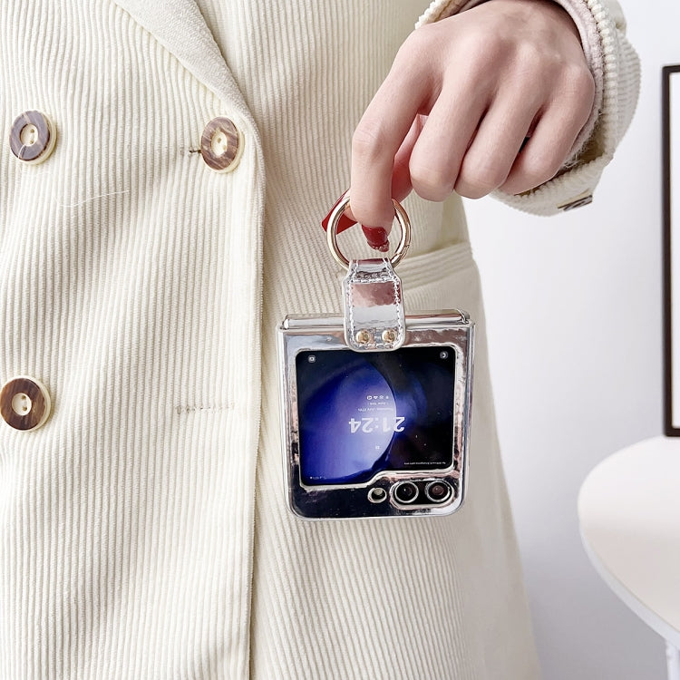 For Samsung Galaxy Z flip5 Laser Aurora Ring Down Jacket Shockproof Phone Case