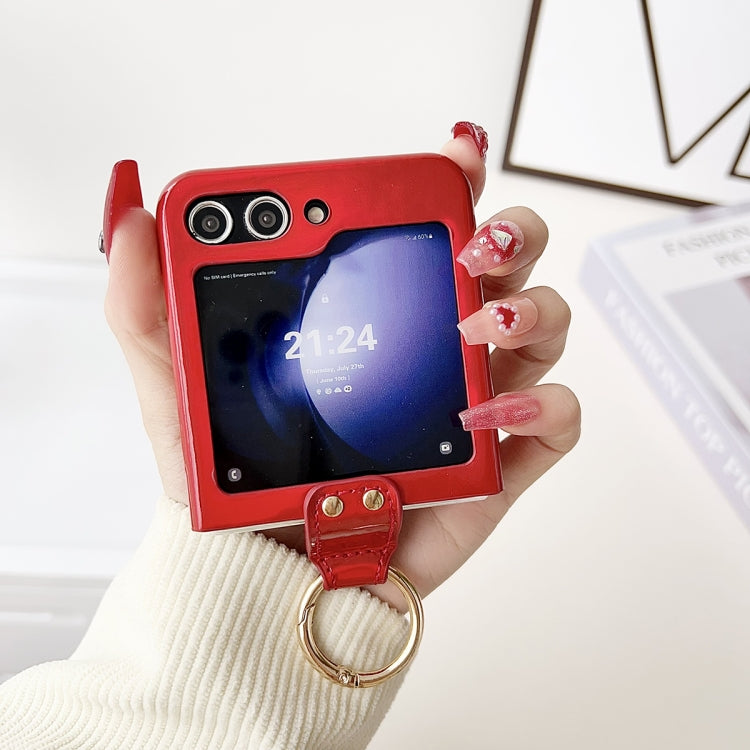For Samsung Galaxy Z flip5 Laser Aurora Ring Down Jacket Shockproof Phone Case