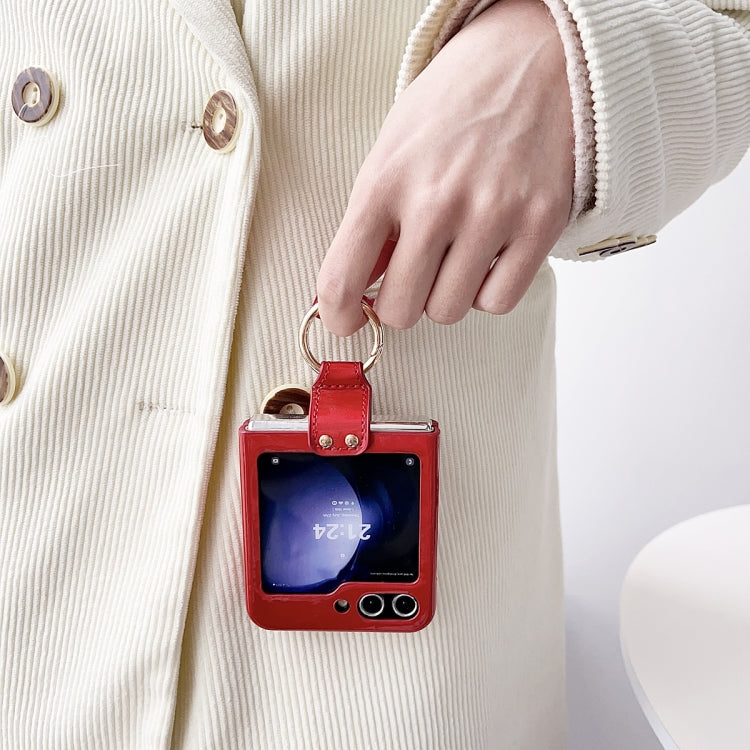 For Samsung Galaxy Z flip5 Laser Aurora Ring Down Jacket Shockproof Phone Case