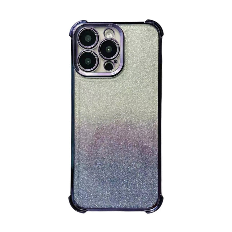 For iPhone 14 Pro Max Electrpolated Glitter Four-corner Shockproof Space TPU Phone Case
