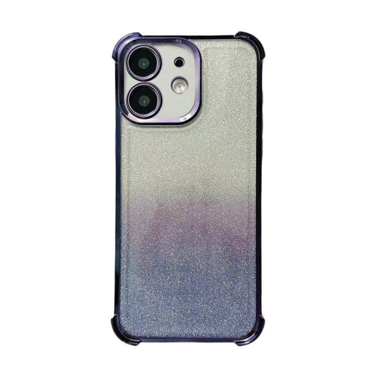 For iPhone 12 Electrpolated Glitter Four-corner Shockproof Space TPU Phone Case