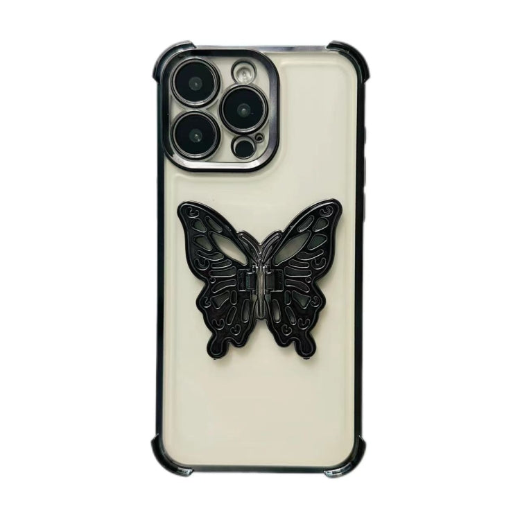 For iPhone XS Max Electrpolated 3D Butterfly Holder TPU Phone Case