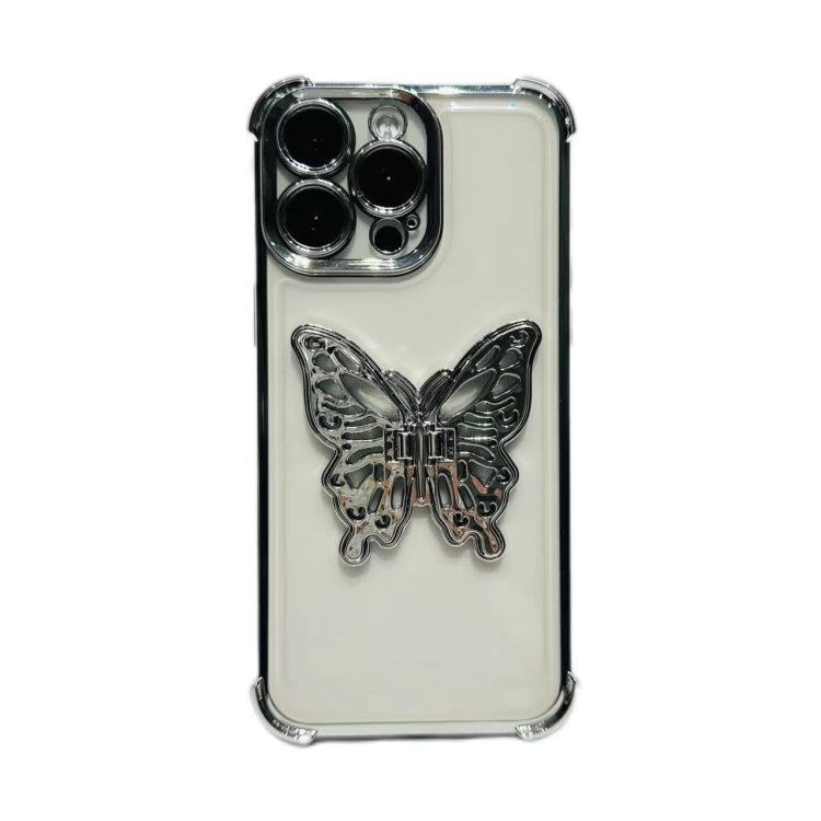 For iPhone 7 / 8 / SE 2022 Electrpolated 3D Butterfly Holder TPU Phone Case