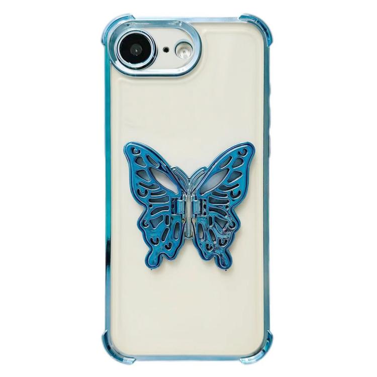 For iPhone 17e / 16e Electrpolated 3D Butterfly Holder TPU Phone Case