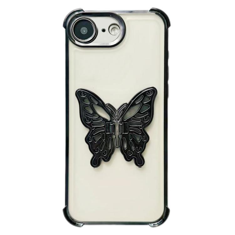 For iPhone 17e / 16e Electrpolated 3D Butterfly Holder TPU Phone Case