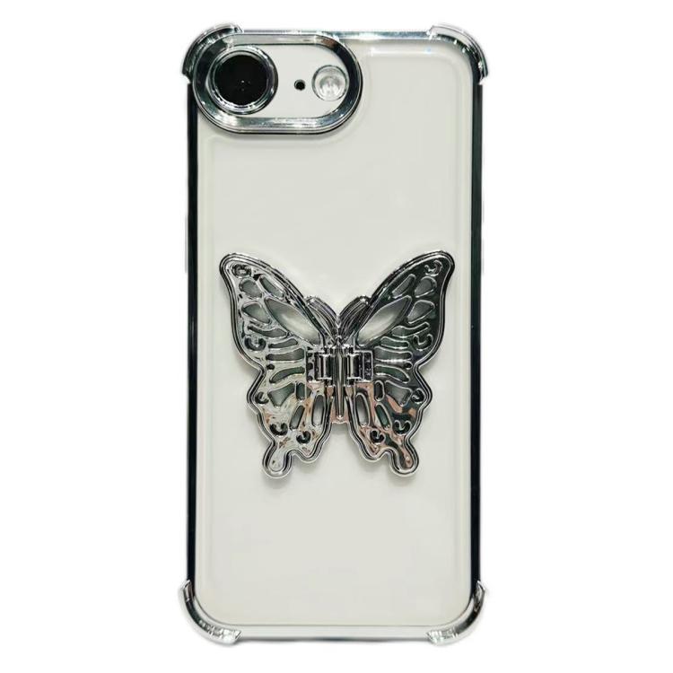 For iPhone 17e / 16e Electrpolated 3D Butterfly Holder TPU Phone Case