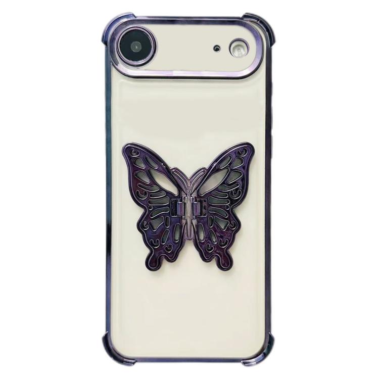 For iPhone Air Electrpolated 3D Butterfly Holder TPU Phone Case