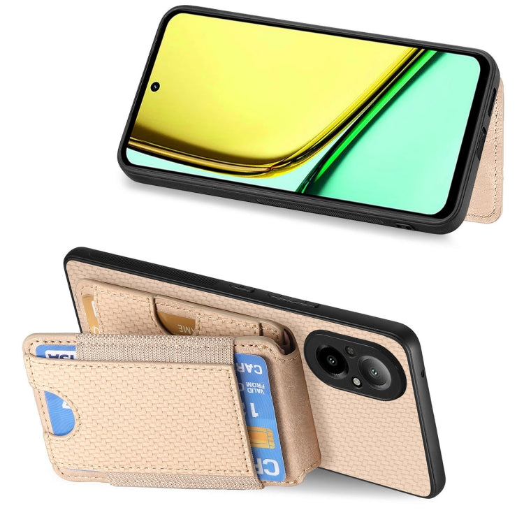 For Realme GT Master Carbon Fiber Vertical Flip Wallet Stand Phone Case