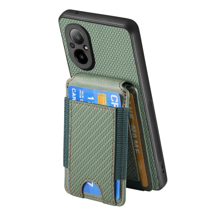 For Realme C11 2021 Carbon Fiber Vertical Flip Wallet Stand Phone Case