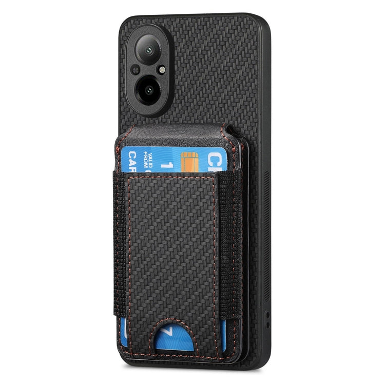 For Realme C15 Carbon Fiber Vertical Flip Wallet Stand Phone Case