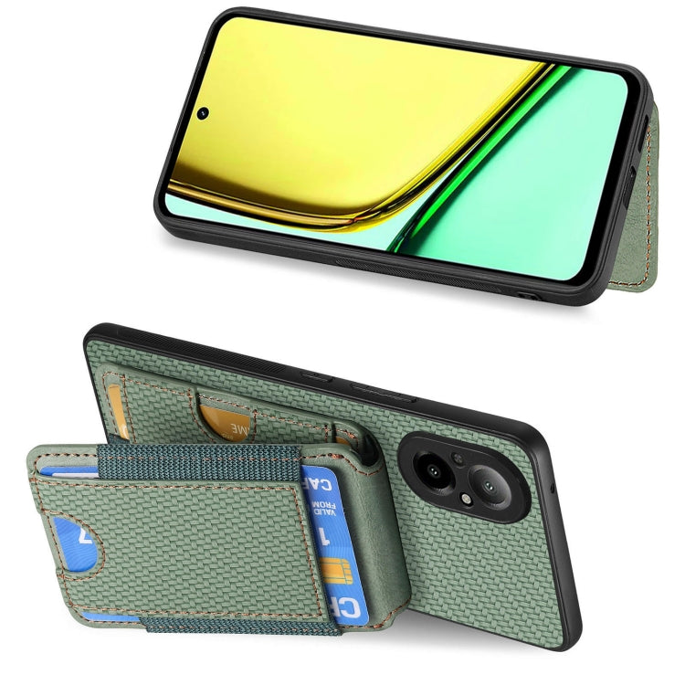 For Realme C35 Carbon Fiber Vertical Flip Wallet Stand Phone Case