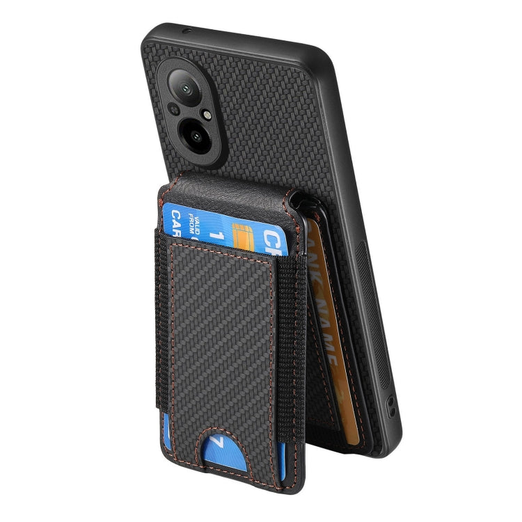 For Realme C55 Carbon Fiber Vertical Flip Wallet Stand Phone Case