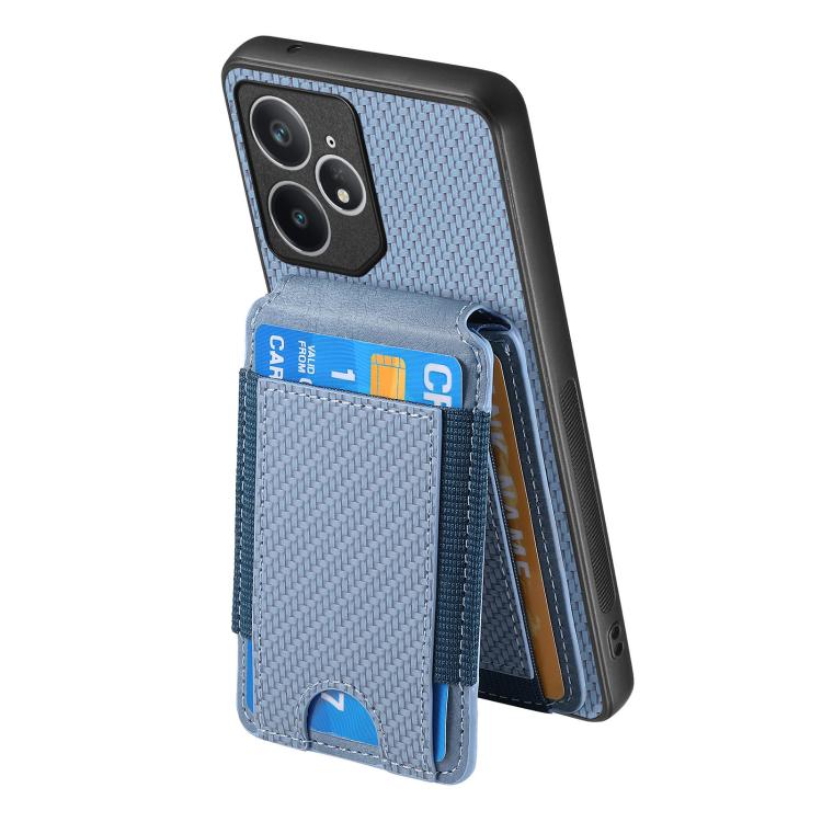 For Realme Neo7 Carbon Fiber Vertical Flip Wallet Stand Phone Case