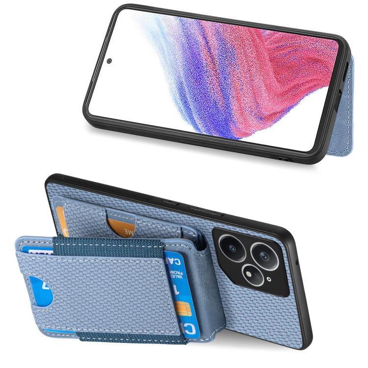 For Realme Neo7 Carbon Fiber Vertical Flip Wallet Stand Phone Case
