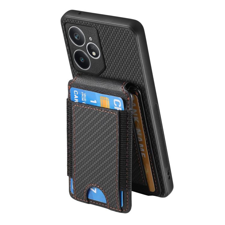 For Realme Neo7 Carbon Fiber Vertical Flip Wallet Stand Phone Case