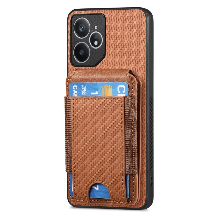 For Realme Neo7 Carbon Fiber Vertical Flip Wallet Stand Phone Case