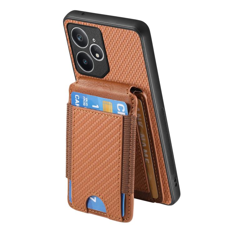 For Realme Neo7 Carbon Fiber Vertical Flip Wallet Stand Phone Case