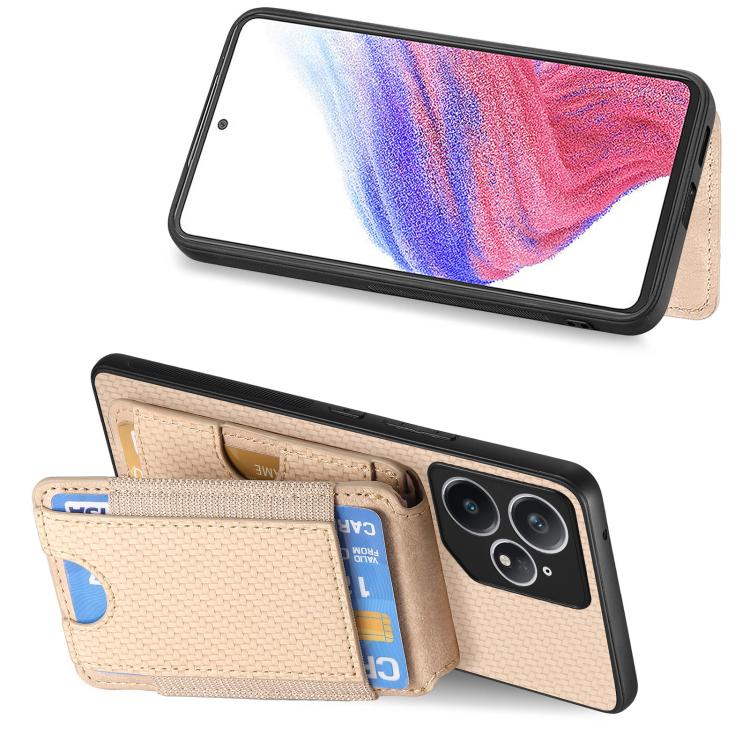 For Realme Neo7 Carbon Fiber Vertical Flip Wallet Stand Phone Case