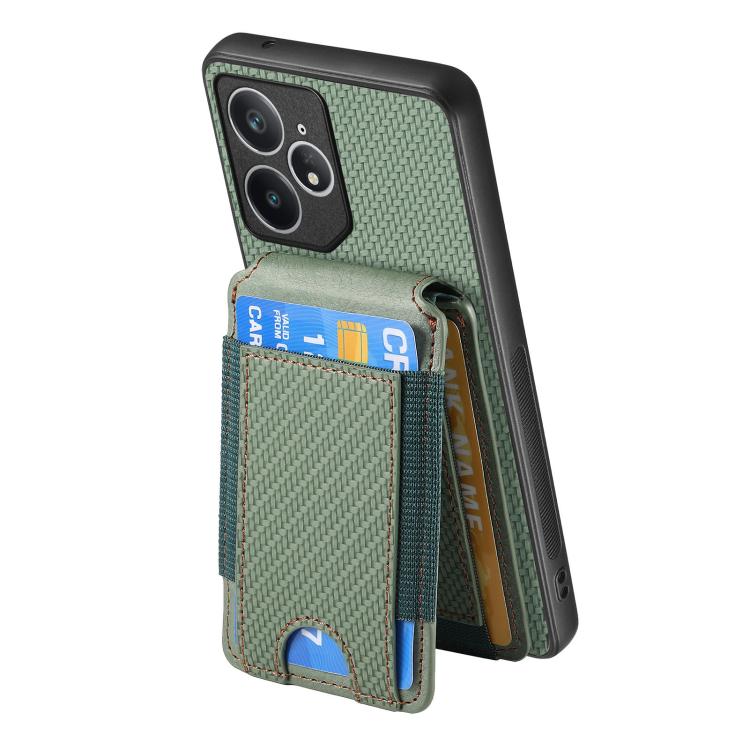 For Realme Neo7 Carbon Fiber Vertical Flip Wallet Stand Phone Case