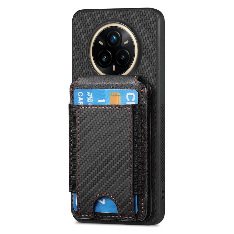 For Realme 14 Pro+ Carbon Fiber Vertical Flip Wallet Stand Phone Case