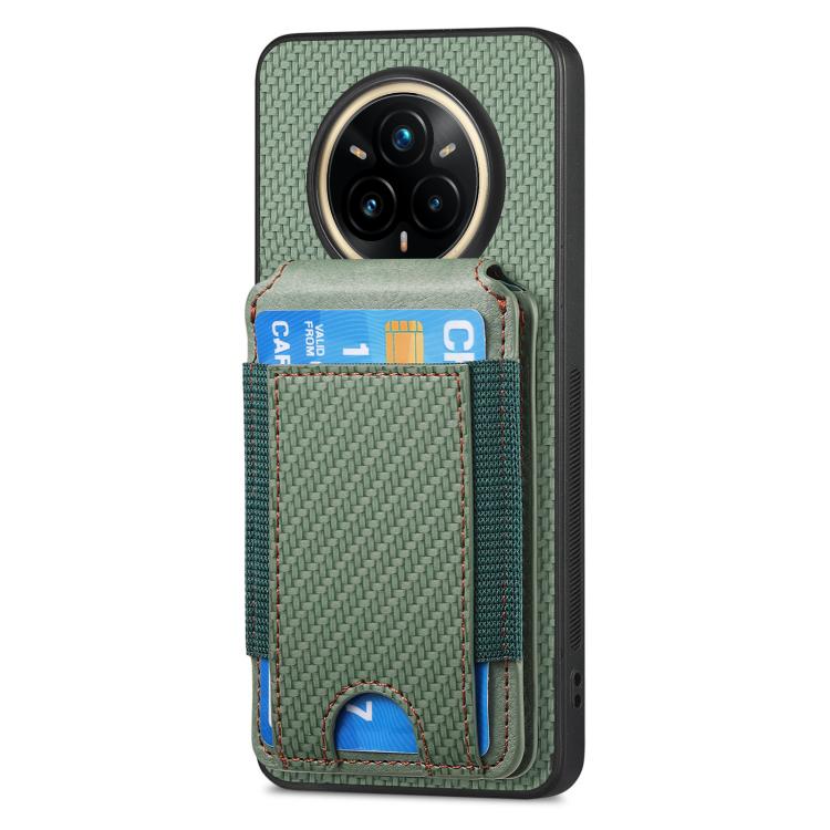 For Realme 14 Pro+ Carbon Fiber Vertical Flip Wallet Stand Phone Case