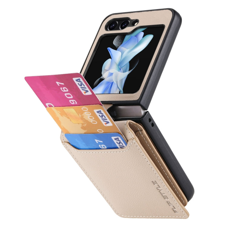 For Samsung Galaxy Z Flip6 / Flip7 FE Litchi Texture Leather Ring Wallet Phone Case