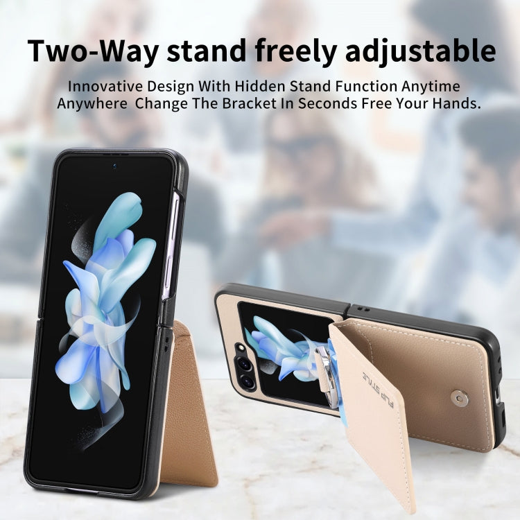 For Samsung Galaxy Z Flip6 / Flip7 FE Litchi Texture Leather Ring Wallet Phone Case