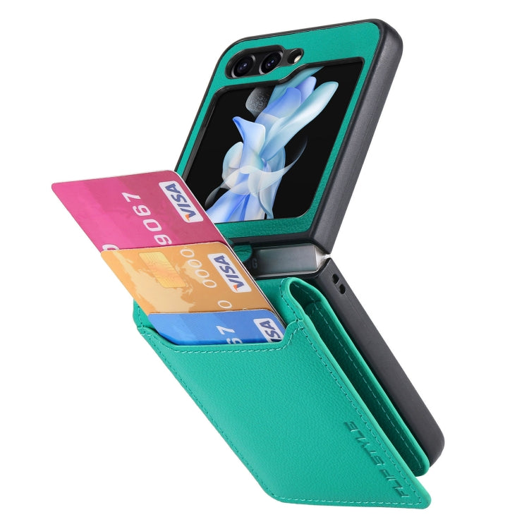 For Samsung Galaxy Z Flip6 / Flip7 FE Litchi Texture Leather Ring Wallet Phone Case