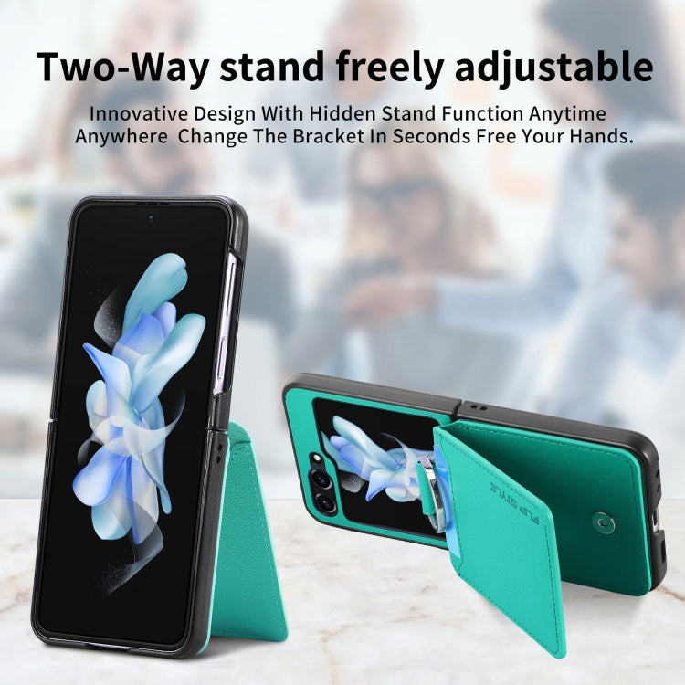 For Samsung Galaxy Z Flip6 / Flip7 FE Litchi Texture Leather Ring Wallet Phone Case