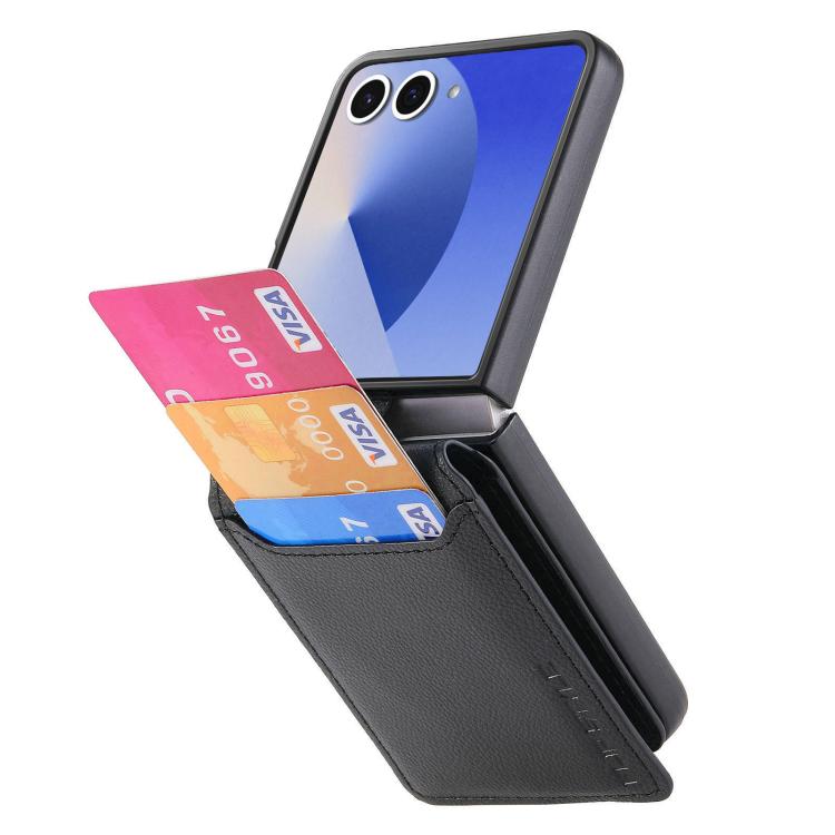 For Samsung Galaxy Z Flip7 5G Litchi Texture Leather Ring Wallet Phone Case