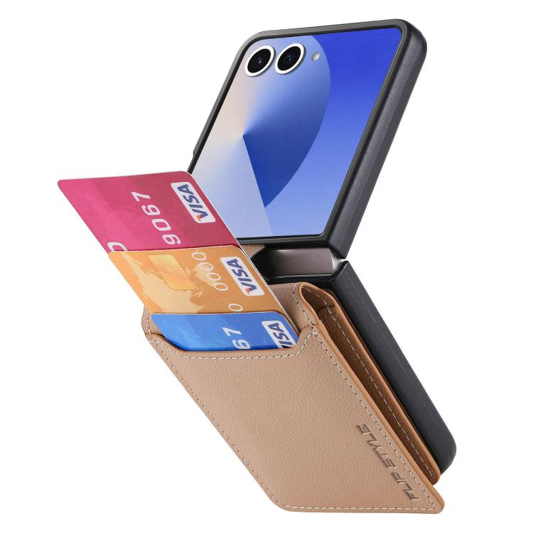 For Samsung Galaxy Z Flip7 5G Litchi Texture Leather Ring Wallet Phone Case