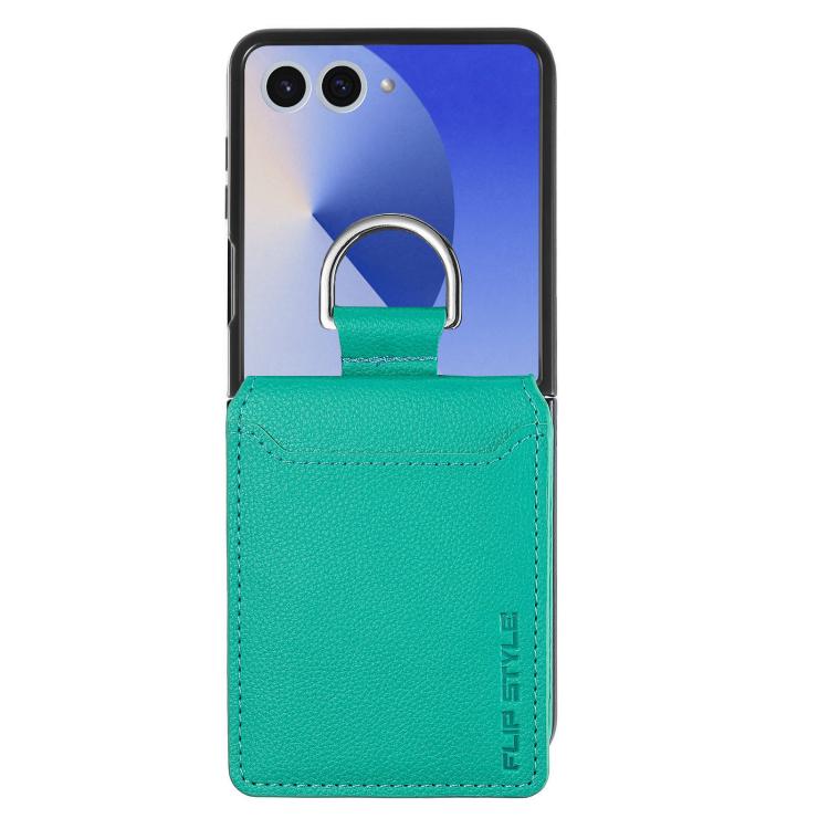 For Samsung Galaxy Z Flip7 5G Litchi Texture Leather Ring Wallet Phone Case