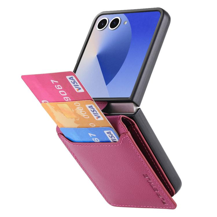 For Samsung Galaxy Z Flip7 5G Litchi Texture Leather Ring Wallet Phone Case