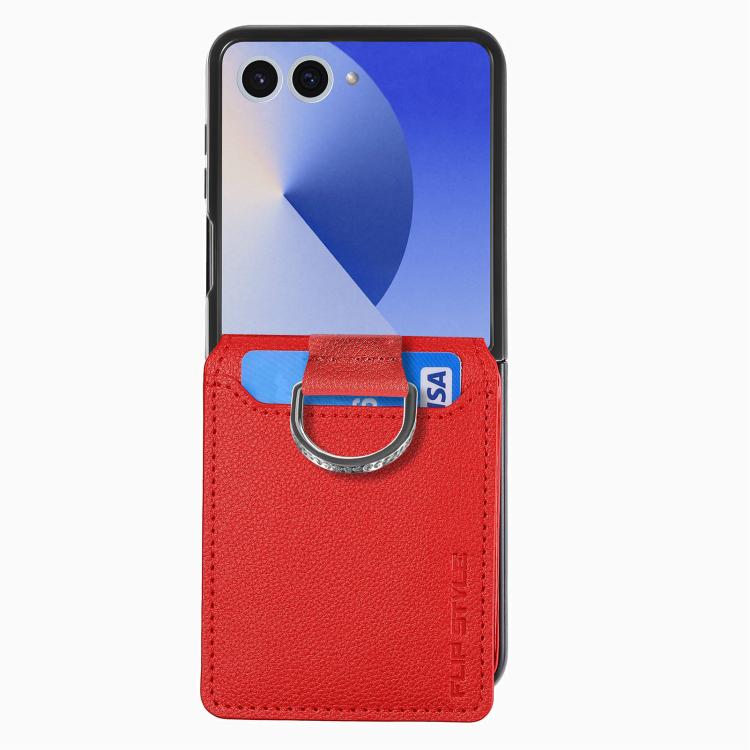 For Samsung Galaxy Z Flip7 5G Litchi Texture Leather Ring Wallet Phone Case