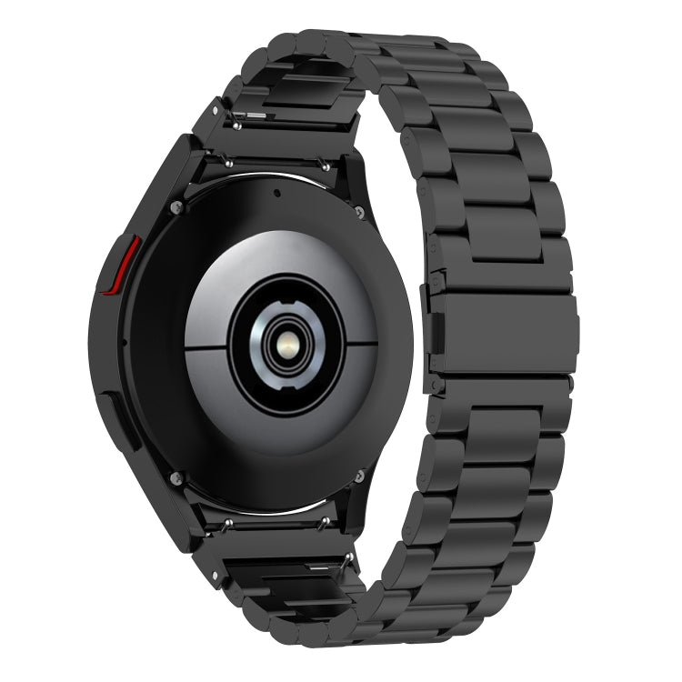 For Samsung Galaxy Watch 7 40 / 44mm Three Bead Stainless Steel Metal Watch Strap