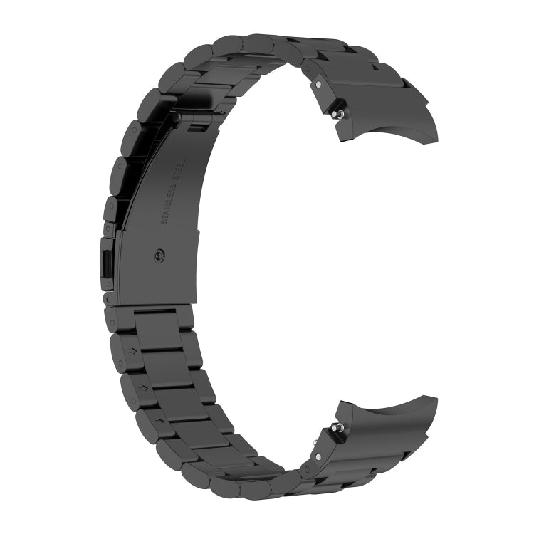 For Samsung Galaxy Watch 7 40 / 44mm Three Bead Stainless Steel Metal Watch Strap