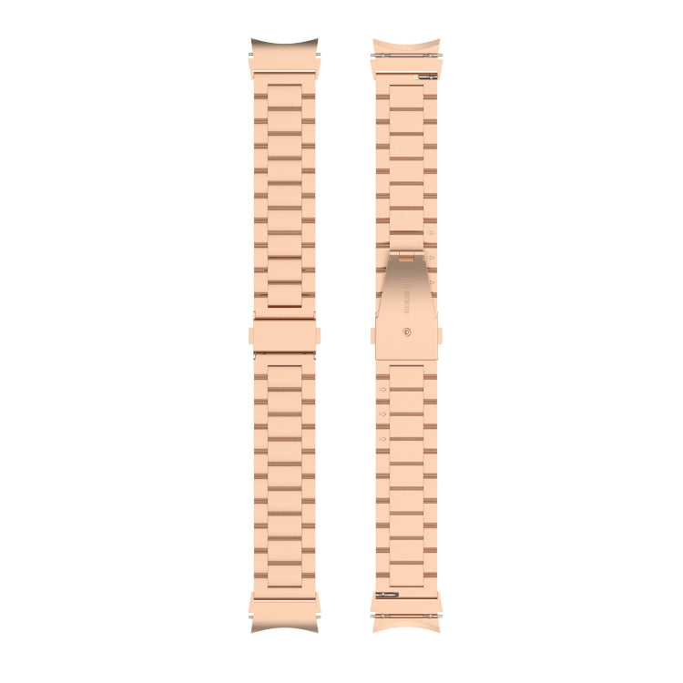 For Samsung Galaxy Watch 7 40 / 44mm Three Bead Stainless Steel Metal Watch Strap