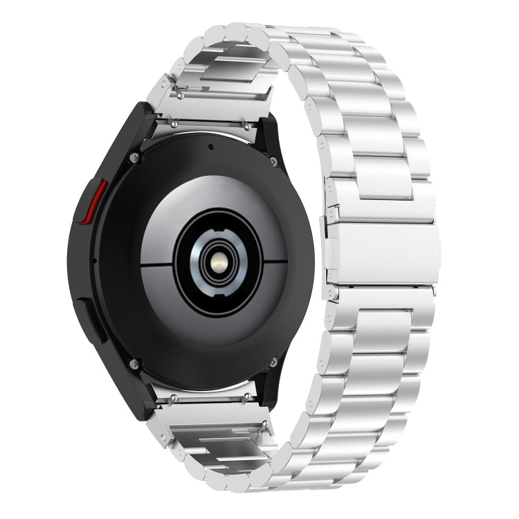 For Samsung Galaxy Watch FE 40mm Three Bead Stainless Steel Metal Watch Strap