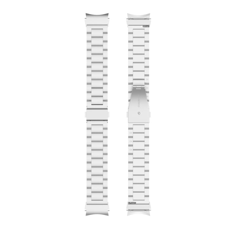 For Samsung Galaxy Watch FE 40mm Three Bead Stainless Steel Metal Watch Strap