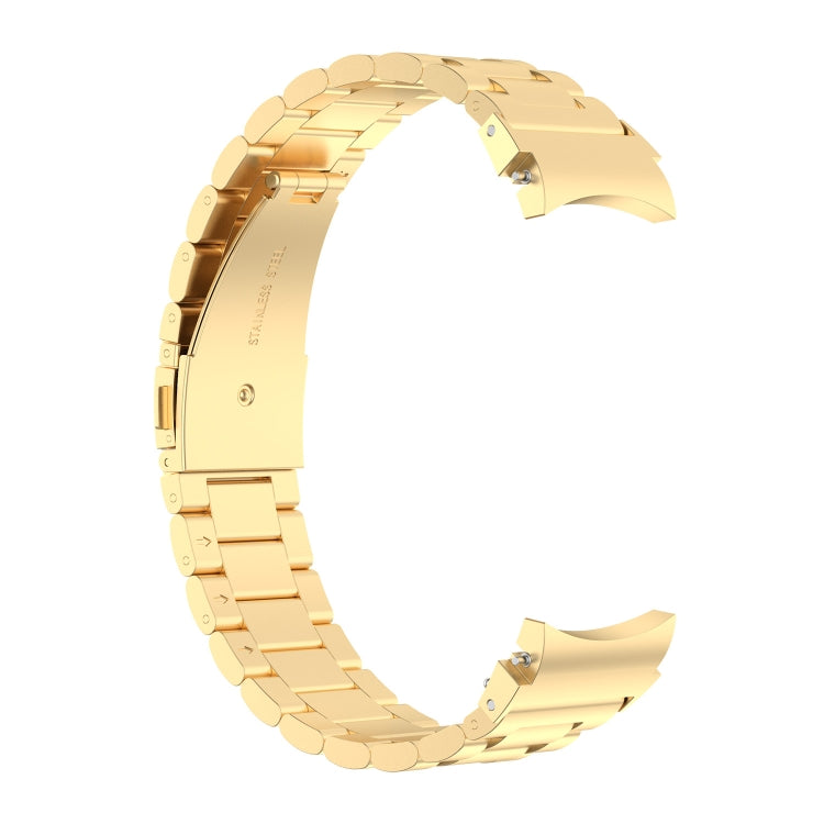 For Samsung Galaxy Watch FE 40mm Three Bead Stainless Steel Metal Watch Strap