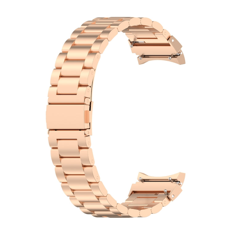 For Samsung Galaxy Watch FE 40mm Three Bead Stainless Steel Metal Watch Strap