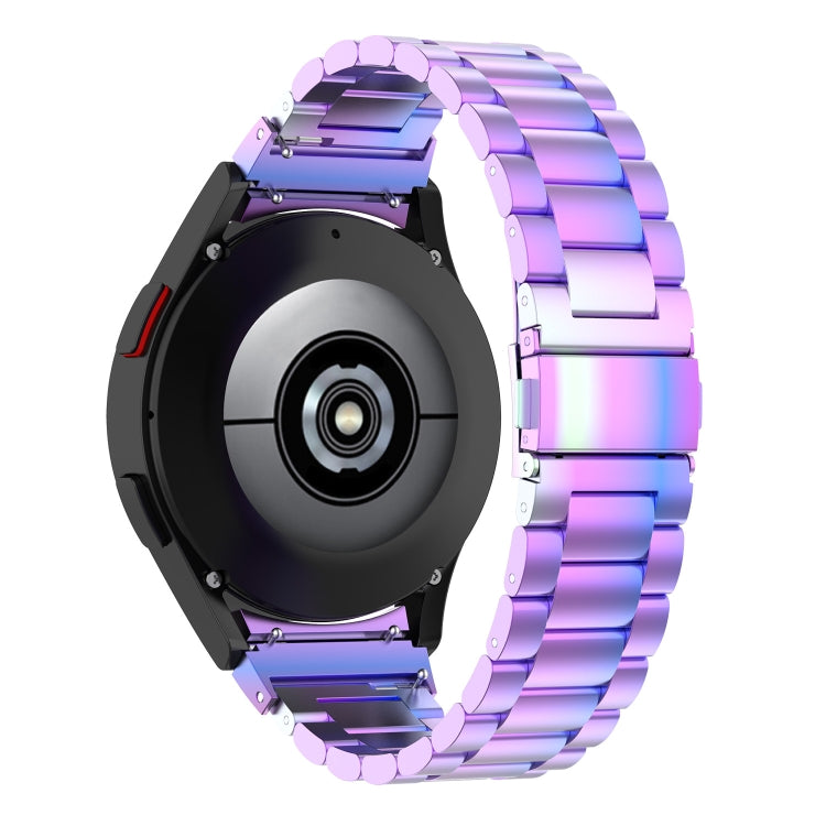 For Samsung Galaxy Watch FE 40mm Three Bead Stainless Steel Metal Watch Strap