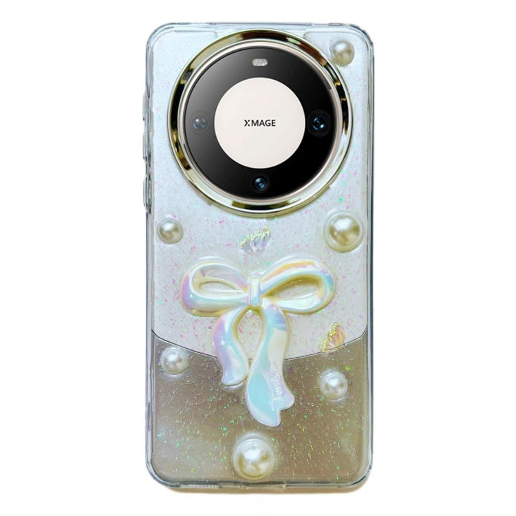 For Huawei Mate 60 3D Bow Pearl Love Flower TPU Phone Case