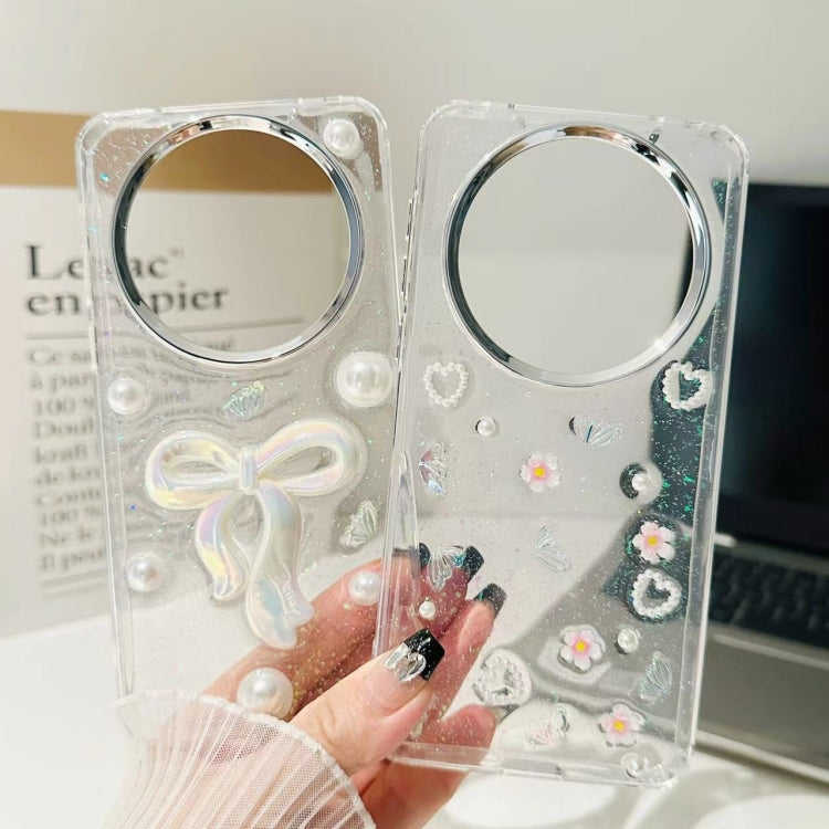 For Huawei Mate 60 3D Bow Pearl Love Flower TPU Phone Case