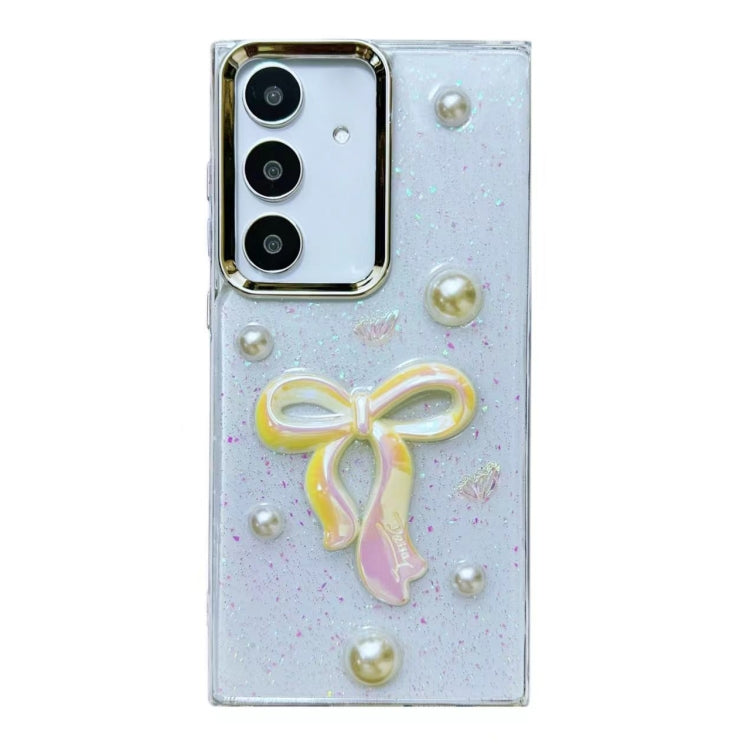For Samsung Galaxy A16 5G Three-dimensional Bow Pearl Love Flower TPU  Phone Case