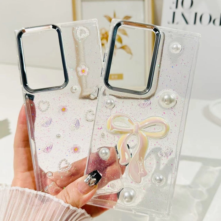 For Samsung Galaxy A35 Three-dimensional Bow Pearl Love Flower TPU  Phone Case
